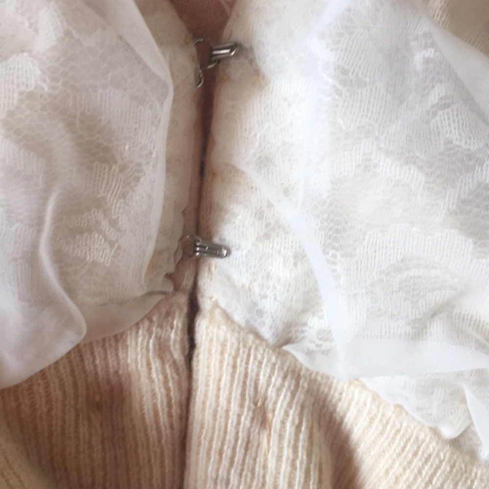 Vintage CASHMERE BY MORITZ cream‎ cardigan sweater - Picture 9 of 10